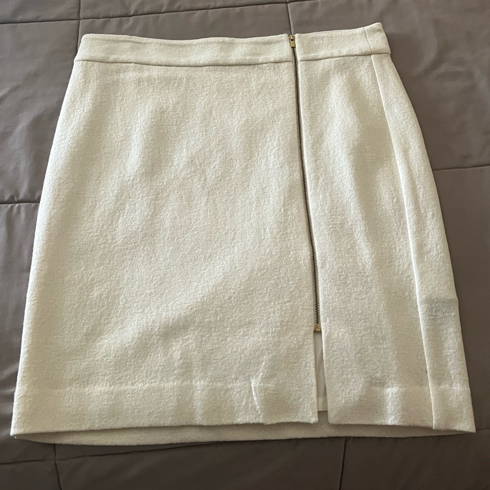 NWT Banana Republic Boucle Skirt Side Zip - Cream - Size 14